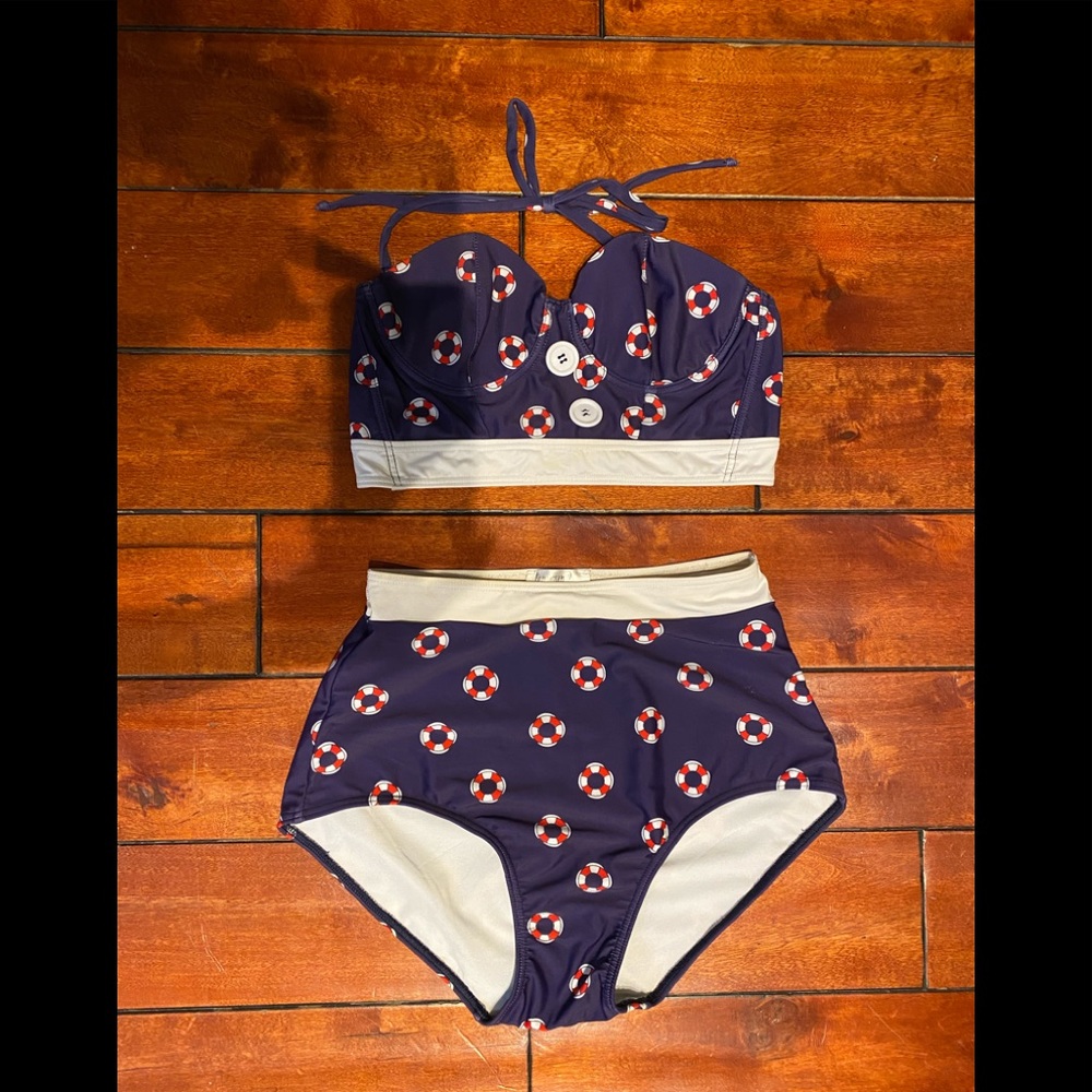 Fervour Nautical Bathing Suit Set